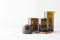 Set de 4 bols en verre surcyclé vert olive 100ml