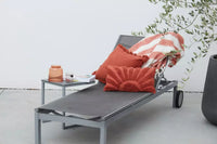 Plaid uit 100% gerecycleerd polyester wit/terracotta