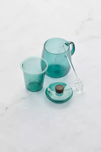 Set de 2 mugs à thé avec cuillère à miel 600ml Vert Forêt