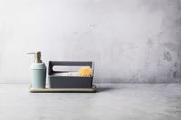 Organiseur d'évier en fibre de bambou gris foncé