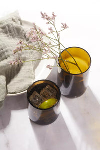 Set of 4 glasses from upcycled glass auburn 250ml