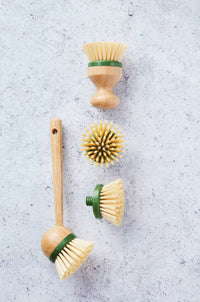 Set of 2 brush heads for bamboo cleaning brush