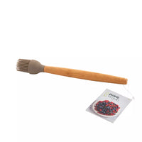 Borstel met bamboe handvat taupe