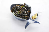 Plat à poisson profonde bleu 45x25cm