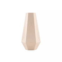 Geometrische vaas uit bamboevezel gebroken wit 10.8x9.5x20cm