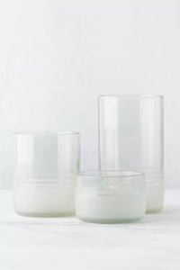 Set of 4 glasses from upcycled glass transparent 400ml