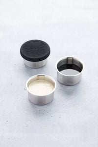 Set of 3  storage boxes with lid black 60ml