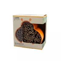 Bijen- en insectenhotel uit bamboevezel oranje 16x15x12cm