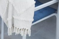 Plaid en coton 100% recyclé blanc