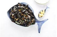 Plat à poisson profonde bleu 45x25cm