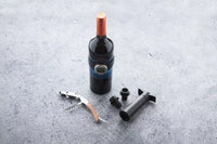 5-piece wine set: thermometer, waiters knife, wine preserving pump with 2 stoppers