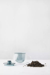 Tasse à thé avec filtre bleu-vert 300ml