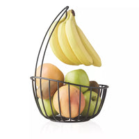 Wire bananenhouder en fruitmand zwart