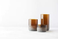 Set van 4 glazen uit upcycled glas roodbruin 400ml