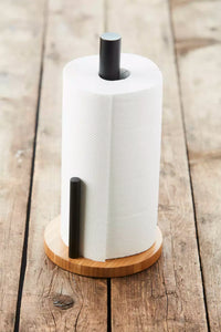 Bamboo paper towel holder black