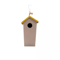 Bamboo fiber bird house taupe with ochre roof