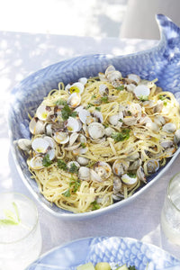 Plat à poisson profonde bleu 45x25cm