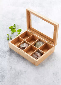 Bamboo tea box with 8 compartments FSC®