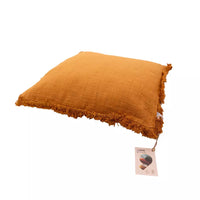 Sierkussen uit 100% gerecycleerd katoen okergeel