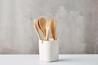 Bamboo fiber organizer with 4 compartments off-white