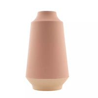 Bamboo fiber vase blush pink and off-white ø 15.1cm H 26.5cm