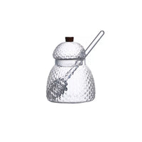 Set of honey jar and dipper
