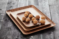 Rectangular serving tray walnut 22x12cm