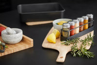 Wire étagère à épices avec 6 pots noir mat