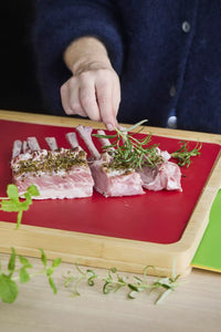 Snijplank uit bamboe met 4 inlegplaten 45x35x4cm FSC®