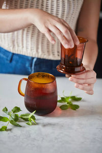 Tea cup with filter 600ml dark orange