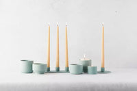 Ceramic candlestick holder sage green