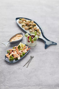 Serveerschotel blauw 20x11cm