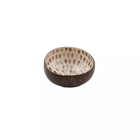 Coconut bowl with mother of pearl drops natural
