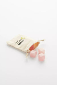 Set de 4 glaçons réutilisables en jade rose avec pochette