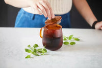 Tea cup with filter 600ml dark orange