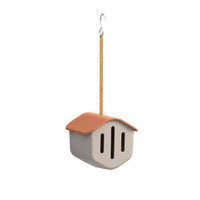 Maison à papillons en fibre de bambou taupe toit terre cuite