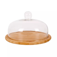 Glass cheese dome with bamboo platter ø 30cm FSC®