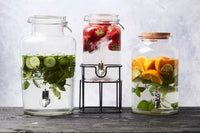 Distributeur de boisson rond avec bouchon de liège et robinet  5.6L