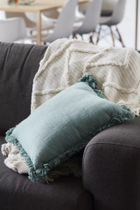 Sierkussen uit 100% gerecycleerd katoen muntgroen