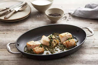 Pan-à-moi cast iron fish pan with excalibur non-stick coating 38x26cm