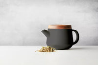 Theepot met deksel uit acacia zwart 600ml