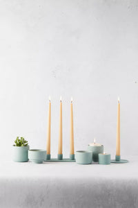 Ceramic candlestick holder sage green