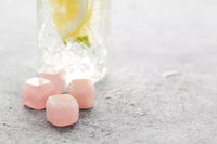 Set de 4 glaçons réutilisables en jade rose avec pochette