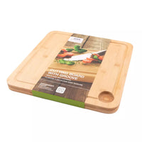 Bamboo cutting board with groove dishwasher safe 35x35x2.5cm FSC®
