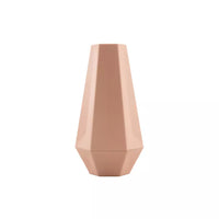 Vase géométrique en fibre de bambou rose poudré 10.8x9.5x20cm