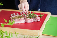Snijplank uit bamboe met 4 inlegplaten 45x35x4cm FSC®
