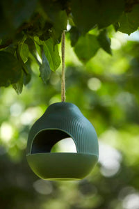 Mangeoire à oiseaux en fibre de bambou vert chasseur