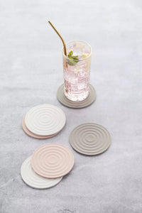 Set of 6 silicone coasters 3 colours ø 10cm