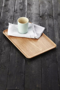 Plateau à servir rectangulaire couleur bois 33x23cm