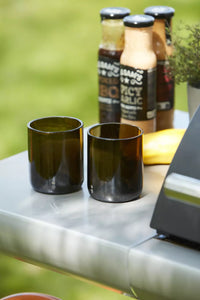Set van 4 glazen uit upcycled glas olijfgroen 250ml